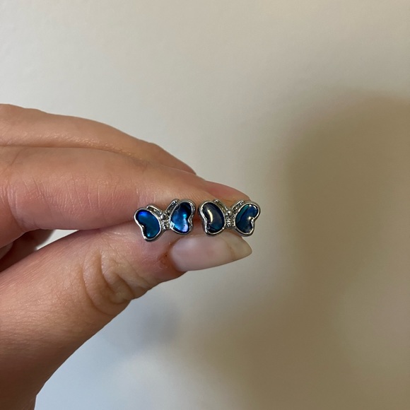 Blue butterfly jewelry set - Picture 4 of 5